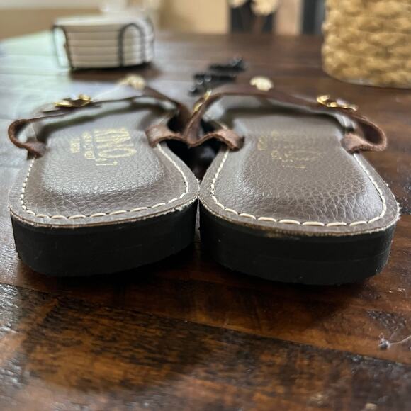 KINO made in Key West Julia Leather Flip Flop Sandals Size 7 - Picture 8 of 9